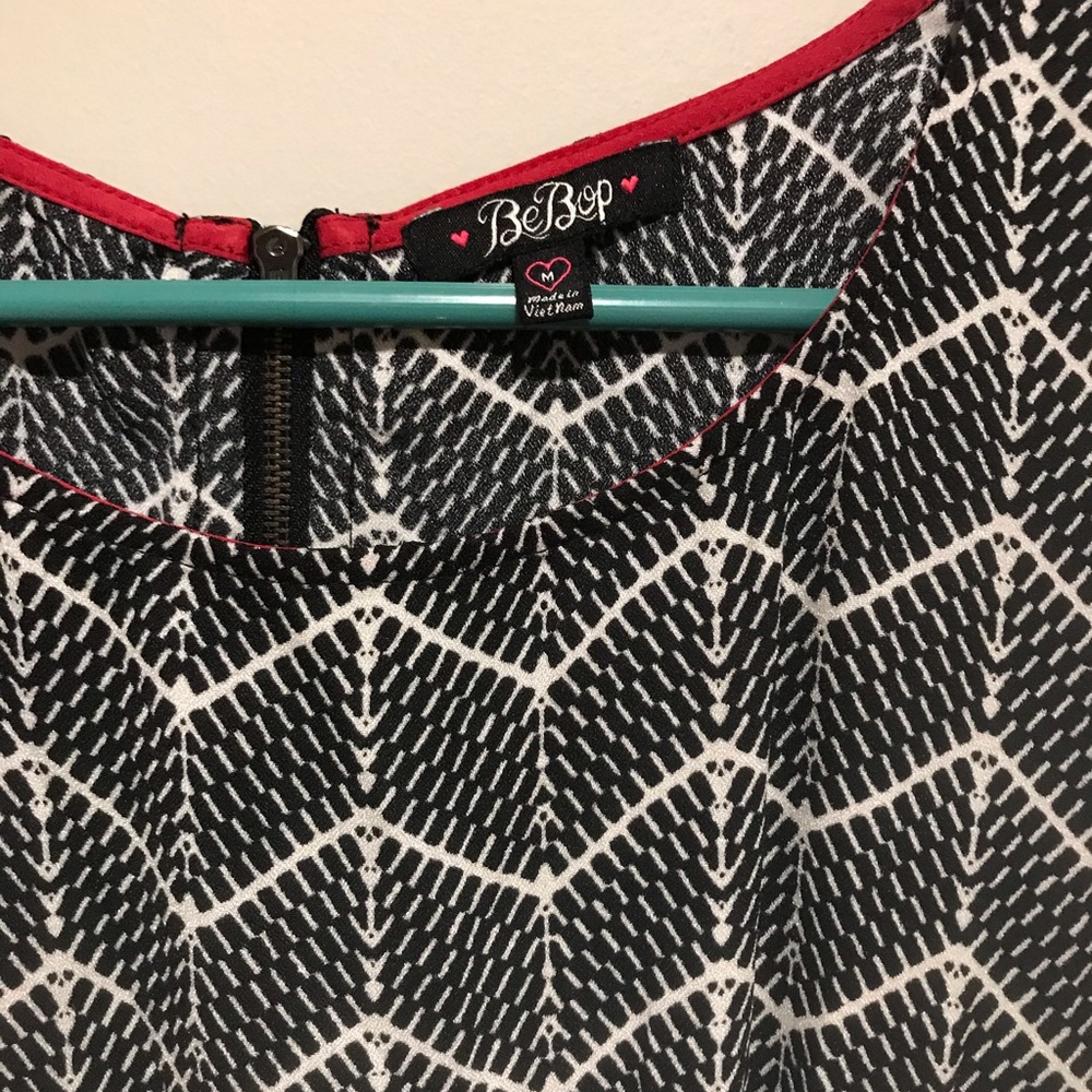Mini Black and White Chevron Dress - Picture 3 of 3